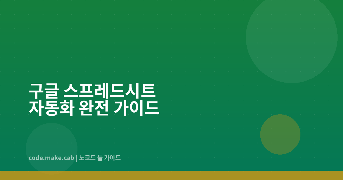 Google Sheets 자동화 완전 가이드 — Make.com으로 스프레드시트를 스마트하게